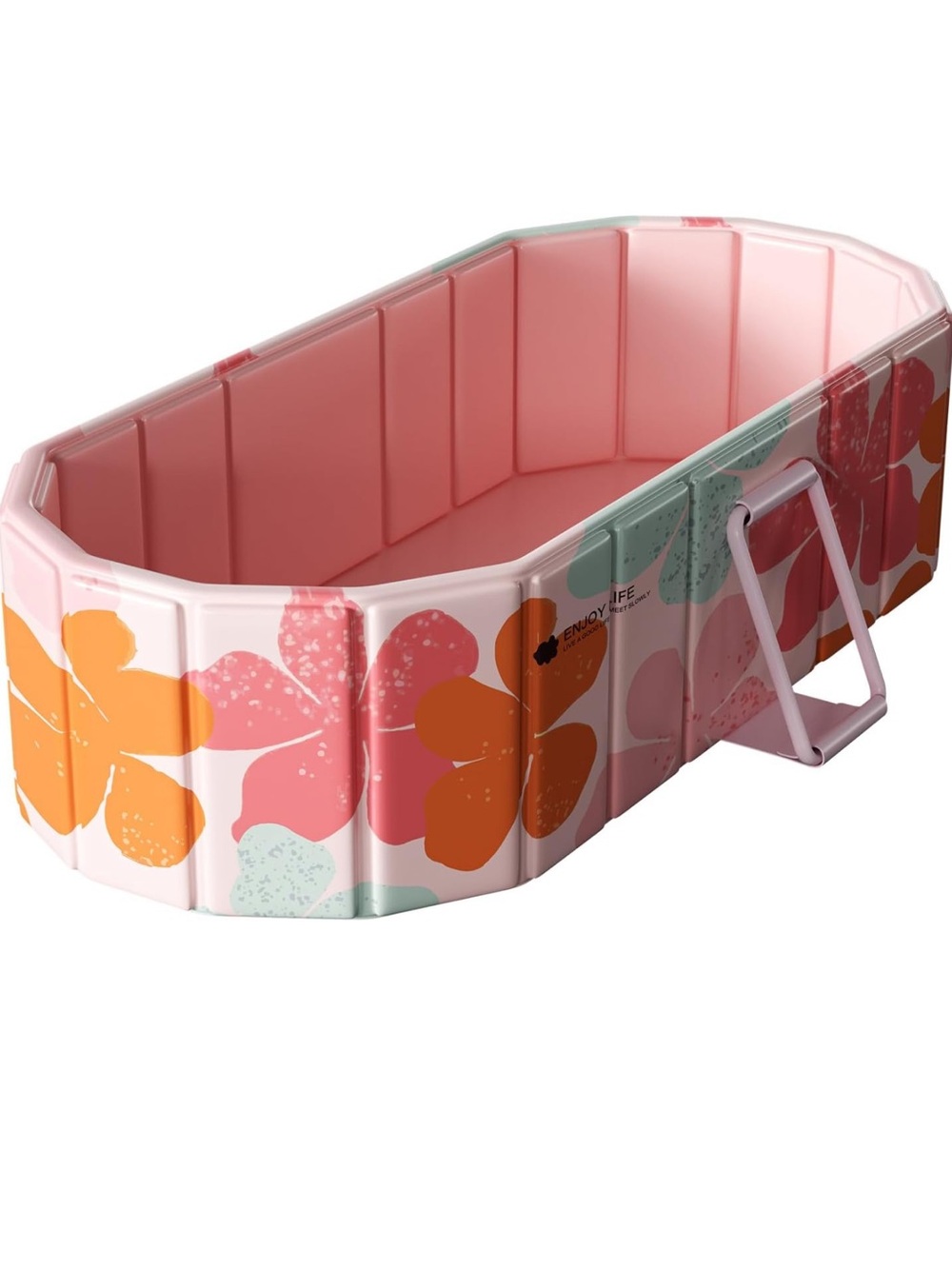 Pink Floral Portable Soaking Tub for Women Bath & Body